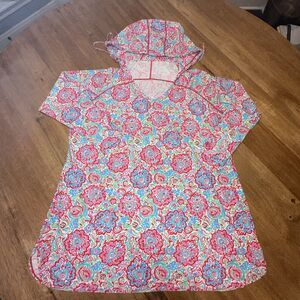 Coolibar Women UPF 50+ Seacoast Swim Cover-Up Dress Pink Sz 2X Spring Break